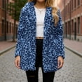 thumbnail image 2 of CharmCyan Women Faux Fur Leopard Print Coat Long Sleeve Hooded Warm Winter Outerwear Jacket for Casual Daily Wear Blue 3XL, 2 of 2