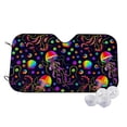 thumbnail image 2 of Picia Rainbow Jellyfishes Curved Windshield Sunshade Accordion Folding Style Auto Shade for Car Truck SUV Van Blocks UV Ray Sun Visor Protector -, 2 of 7