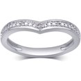 thumbnail image 2 of Arista Round Diamond Accent Women's Fashion Contour Wedding Band in Silver Tone Brass, 2 of 3