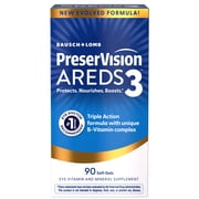 PreserVision AREDS3 Eye Vitamins, #1 Recommended Brand, AREDS2 Formula with Additional 8 B-Vitamin Complex, Promotes Healthy Cellular Eye Function, 3-in-1 Macular Supplement, 90 Softgels 2 Pack