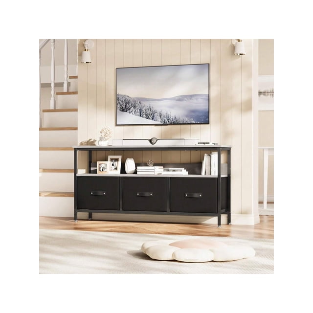 47.2-pulgada sala de estar mesa de tv: cómoda-style con 3 cajones, compact entertainment center para 32 - 55 pulgada tvs y media