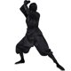 thumbnail image 4 of Disfraces de Halloween Traje de ninja blanco y negro para hombre japonés Disfraz de actuación, 4 of 4