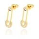 thumbnail image 3 of Arete broquel dorado mujer CYRA segurito con circonia, 3 of 3