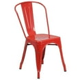 thumbnail image 1 of Pemberly Row Chaise Latérale de Salle à Manger Moderne Empilable en Métal, Rouge, 1 of 4