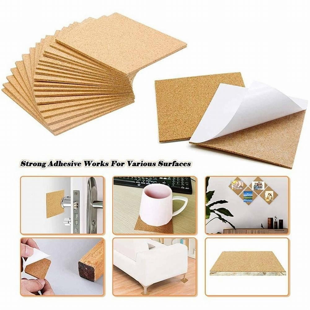  MUKLEI 36 Pcs 6 x 6 Inch Self Adhesive Cork Sheets, Sticky  Back Cork Square Cork Backing for Tiles, Coasters and DIY Crafts : Arts,  Crafts & Sewing