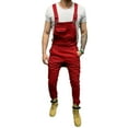 thumbnail image 4 of DuAnyozu Mens Denim Bib Overalls Jumpsuits Moto Biker Jeans, 4 of 4