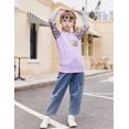 thumbnail image 5 of Oudiya Girls Long Sleeve Shirts with Unique Pocket Casual Color Block Top Tee Blouse for Kids 5-12 Years, 5 of 8