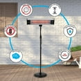 thumbnail image 4 of SereneLife Infrared Patio Heater, Electric Patio Heater for Indoor/Outdoor Use, (Black), 4 of 7