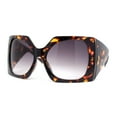 thumbnail image 2 of Womens XL Oversized Rectangular Thick Arm Wrap Around Plastic Sunglasses Tortoise - Smoke, 2 of 4
