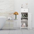 thumbnail image 2 of Giantex Wooden Bathroom Floor Cabinet, Freestanding Storage Cabinet w/Adjustable Shelf & Anti-Tilt Design, White, 2 of 8