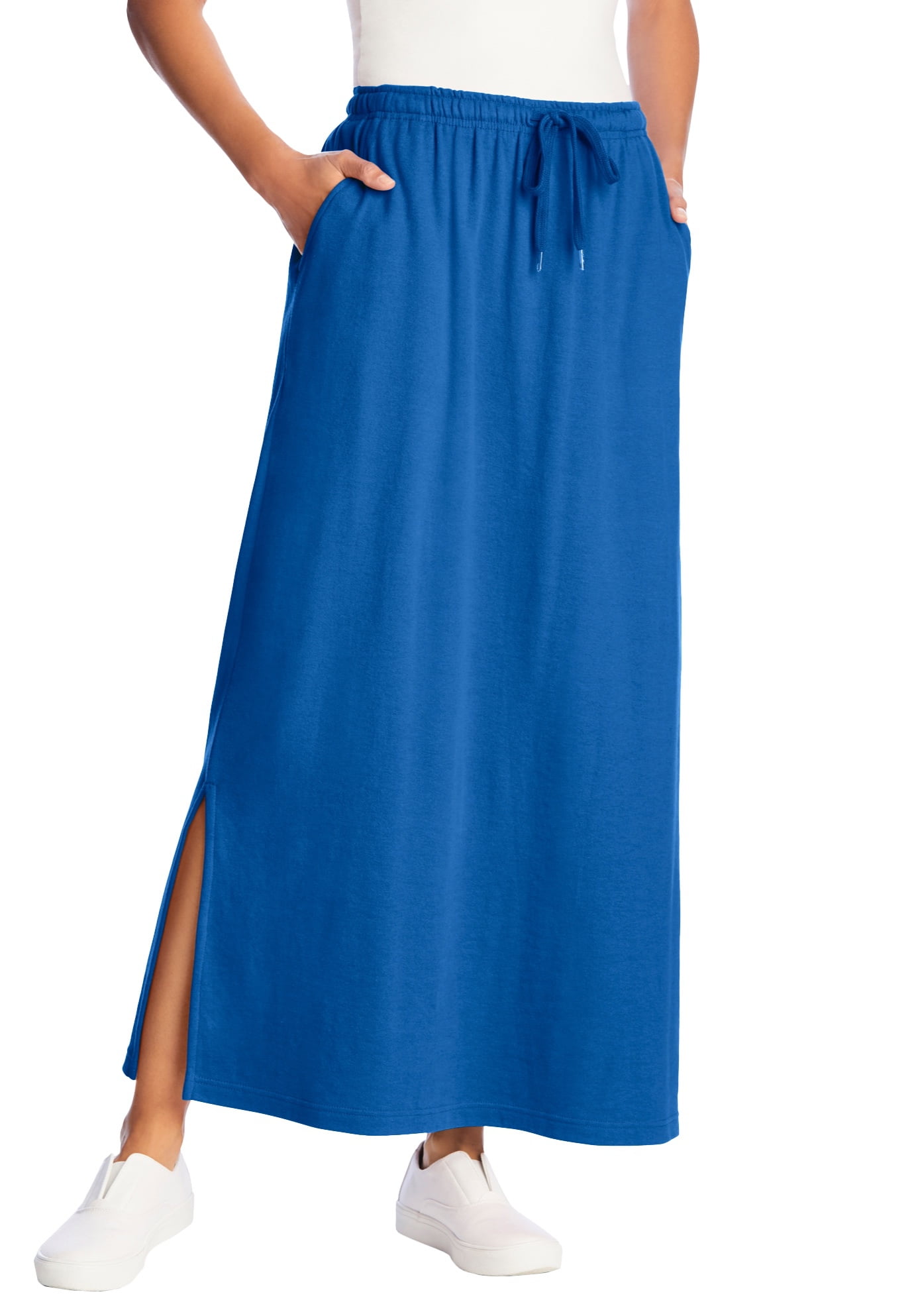 Woman Within Women's Plus Size Petite Sport Knit Side-Slit Skirt Skirt -  Walmart.com