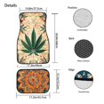 thumbnail image 6 of Uourmeti Maple Leaf Mandala Floral Car Floor Mats for Front & Rear Seats Fashion Flannel Rubber Backing Foot Carpets Eco Friendly, 6 of 7