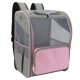 thumbnail image 4 of Mochila transportadora para mascotas, transpirable, para gatos y perros, ideal para senderismo, viajes al aire libre, hasta 7,5 kg, color rosa, 4 of 14