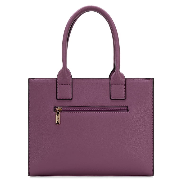 3-Piece Women's Purse Set - Large Leather Crossbody Bag, Shoulder Purse & Wallet In Purplish Red