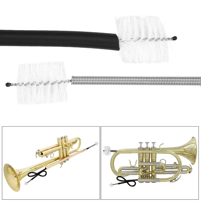Kit de Limpieza de Trompetas, Kit de Limpieza de Trombón de Bocina Francia Accesorios de Trompeta Kit de Cepillo de Cepillo de Cuerda Juego de Herramientas de Limpieza