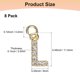 thumbnail image 3 of Uxcell 8 Pack 0.1" Encanto de letra L de strass completo para pulseras/diademas DIY Dorado, 3 of 6