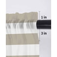 thumbnail image 6 of Beige Stripes Sheer Kitchen Tier Curtains 36 Inch length, Rod Pocket Half Curtains Short Drapes, Simple Beige White Texture Light Filtering Chiffon Small Window Treatments 2 Panels 27.5"W x 36"L, 6 of 7