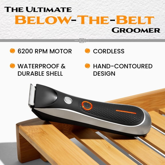 V2 Electric Groin Hair Trimmer for Men w/Two Speeds, Premium Ball & Body Groomer Shaver