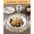 thumbnail image 3 of 15 Inch Round Placemats Set of 6, Spring Floral Non Slip Heat Insulation PP Table Mats, Daisy Sunflowers Wisteria Hummingbird Beige Washable Place Mats for Kitchen Dining Party Table Decor, 3 of 7