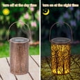 thumbnail image 3 of Deago Solar Lantern Hanging, Outdoor Hanging Solar Garden Lantern Lights Decorative Christmas Lanterns Retro Metal Waterproof for Patio Yard Pathway, 3 of 9