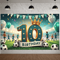 thumbnail image 2 of Decorative Design Birthday Party Banner Soccer Theme Kids Birthday Happy Banner for Birthday Party Kids Party Indoor Decoration, 2 of 8