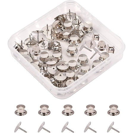 60 Count Platinum colors Clutch Pin Backs with Tie Tacks Blank Pins Kit Locking Bulk Metal Pin Keepers Locking Clasp with Storage Case