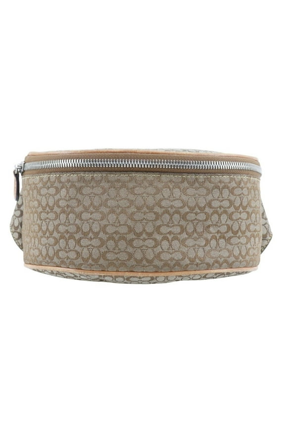 Pre-Owned Coach COACH Signature Waist Bag F05093 Canvas Made in China Brown Mini... (Fair)