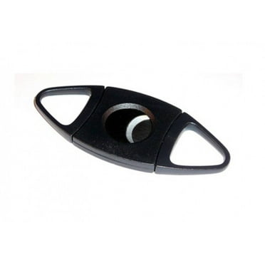 Plastic Guillotine Double Blade Cigar Cutter - 54 Ring Gauge - Black - 1 Piece
