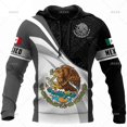 thumbnail image 3 of Sudadera con capucha con emblema nacional de Perú para hombre, ropa con estampado 3D de la bandera de España, México y Brasil, sudaderas casuales de moda Harajuku y2k, 3 of 5