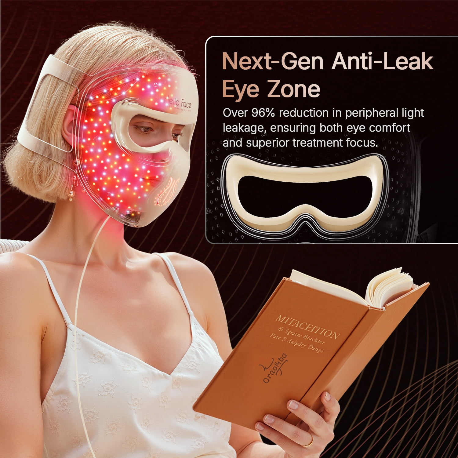 Dr.pedi 4D LED Light Therapy Face Mask, 311 LEDs Red & Near Infrared Skin Care Mask with 850nm, Rechargeable Wireless Design, Full Body Skin Rejuvenation for Women and Men