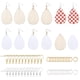 thumbnail image 1 of Kit para hacer aretes: incluye 30 colgantes acrílicos transparentes en forma de lágrima y 30 aretes de madera sin terminar con ganchos y anillos de salto., 1 of 7