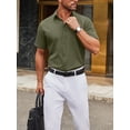 thumbnail image 4 of COOFANDY Men's Untucked Dress Shirts Short Sleeve Button Down Shirts Casual Business Shirts, 4 of 7