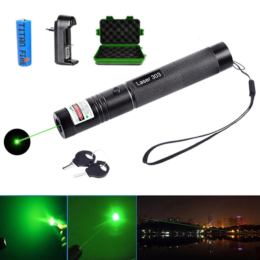 10Miles 532nm 303 Green Laser Pointer Lazer Pen Visible Beam Light+18650+Charger 