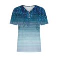 thumbnail image 4 of Fiudx Camisas de Mujer Camiseta de Manga Corta con Cuello En V y Estampado Informal para Mujer, Jersey con Botones, Camiseta de Manga Cruzada de Verano, 4 of 5