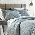 thumbnail image 2 of Southshore Fine Living, Inc. Oversized Comforter Bedding Set Down Alternative All-Season Warmth, Soft Cozy Paisley Bedspread 3-Piece with Two Matching Shams, Pure Melody Aqua, King / California King, 2 of 4