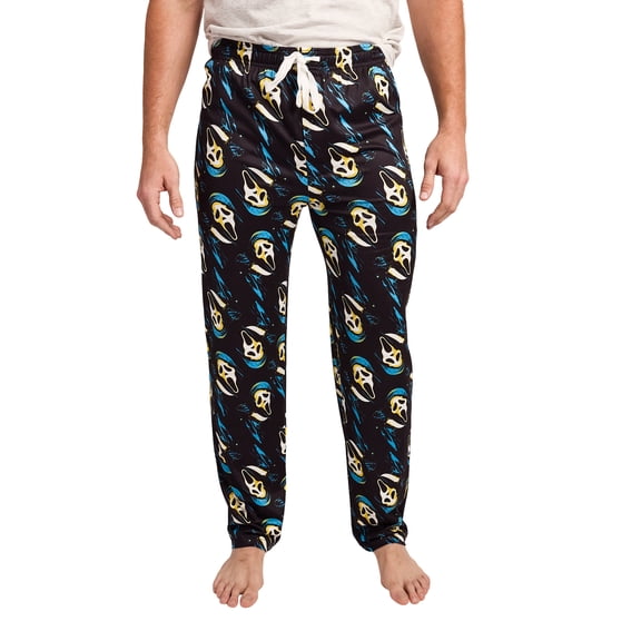 Ghostface Repeat Print Men's Black Sleep Pajama Pants-Medium