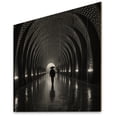 thumbnail image 2 of Designart "Timeless Passage in Black and Grey Tunnel Pointillism I" Architecture Print on Natural Pine Wood, 2 of 5