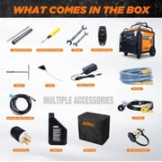 GENMAX 17000W Peak Tri-Fuel Inverter Generator, 2-Wire Auto Start Stop, Ultra Quiet with CO Sensor, Dual 50A Outlets, EPA Certified for Home Backup & Construction