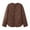 Brown, variant on Womens Lightweight Quilted Jacket Crew Neck Button Down Long Sleeve Outerwear Solid Soft Coat