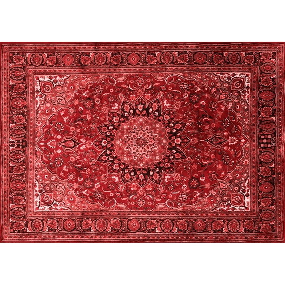 Ahgly Company Indoor Rectangle Medallion Red Traditional Area Rugs, 2' x 5'