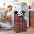thumbnail image 5 of Yayeee Freestanding Laundry Hamper with Handle Collapsible Large Storage Basket for Clothes, Red and Blue Pattern, 5 of 7