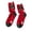 Pattern B, variant on Women's Christmas Fuzzy Socks with Santa Face and Stars, Cozy Feather Yarn Crew Socks, Red Holiday Sleep Socks for Christmas Stocking Stuffers, Gag Gifts and Fun Holiday Gifts