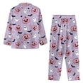 thumbnail image 3 of DISNIMO Women Pajama Sets Bat Ghost Pumpkin Print Two-Piece Nightwear Long Sleeve Sleepwear with Matching Long Pants Halloween Casual Loungewear with Pockets Button Down Pajama Outfits, 3XL, 3 of 7