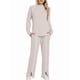 thumbnail image 5 of Conjuntos de Salón para Mujer, Conjuntos de 2 Piezas para Otoño, Pantalones Anchos, Conjuntos A Juego, Ropa de Mujer Albaricoque XS, 5 of 8