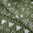 thumbnail image 6 of Quilt Sets Twin Size 2-Piece,Sage Green Geometric Print Bedspread Set,1400 Thread Count Microfiber Coverlet & Pillowshams, 6 of 6