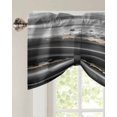 thumbnail image 2 of Tie Up Valance Curtain for Kitchen,Abstract Bending Striped Rod Pocket Short Curtains Adjustable Tie-Up Shade Valances,Black Gradient Wave Pattern Window Treatment for Bathroom Living Room Bedroom, 2 of 8