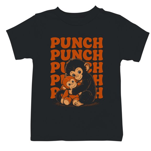Smartprints Punch Monkey Hug Youth T-Shirt Black, Cotton, XS