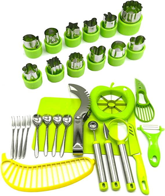 30 PCS Fruit slicer set Fruit Shape Cutters, mini Cookie Cutters, Apple