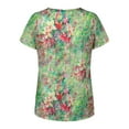 thumbnail image 4 of Ichuanyi Womens Tops Fashion Casual Short Sleeve Printed V-Neck Blouse Plus Size T-Shirt Ladies Tops, 4 of 9