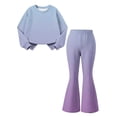 thumbnail image 6 of Enjoytime Girls 2 Piece Outfits Crew Neck Long Sleeve Sweatshirt Flared Pants Tracksuit Sets Casual Kids Clothes for Fall Winter, 6 of 8